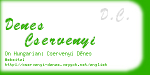 denes cservenyi business card